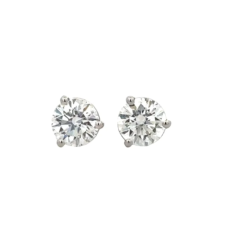 1.38 CTW Diamond Stud Earrings in White Gold