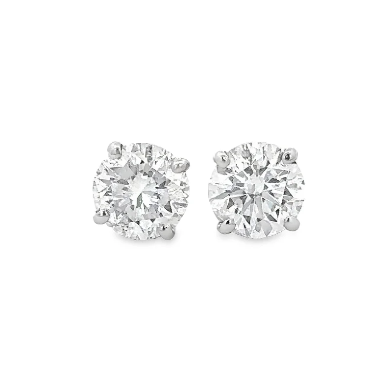 2.62 CTW Diamond Stud Earrings in White Gold