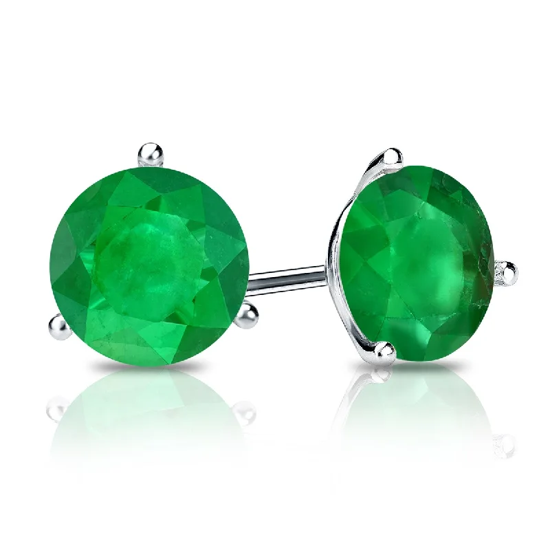 Auriya 14k Gold 1/2ctw Green Emerald Gemstone Stud Earrings Martini-set