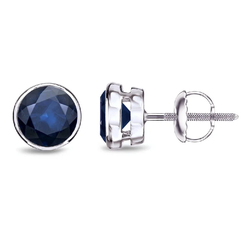 Auriya 14k Gold Bezel-set Sapphire Stud Earrings 1 1/2ctw