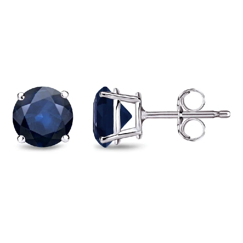 Auriya 14k Gold Round Sapphire Stud Earrings 1 1/2ctw