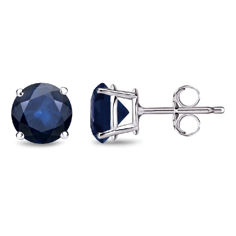 Auriya 14k Gold Round Sapphire Stud Earrings 2ctw