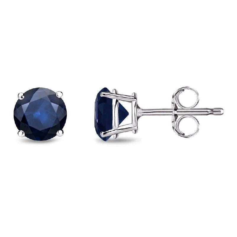 Auriya 14k Gold Round Sapphire Stud Earrings 3/4ctw