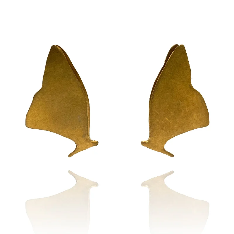 Gold Vermeil Butterfly Wing Stud Earrings