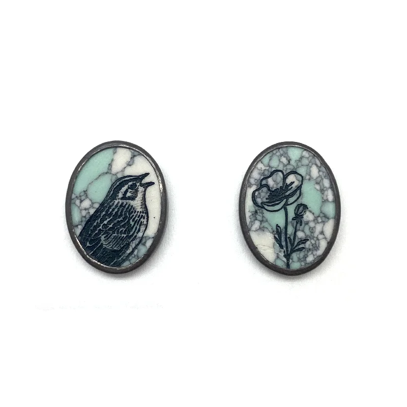 Marble Moravian Stud Earrings