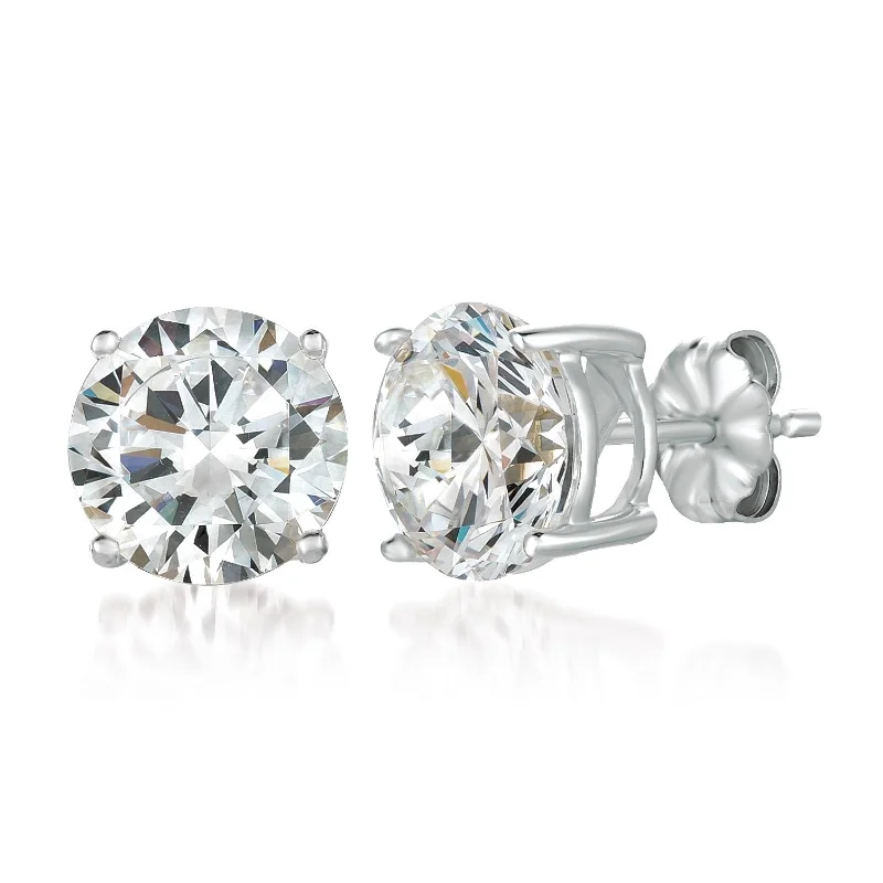 Large 3ct Brilliant Stud Earrings in Platinum