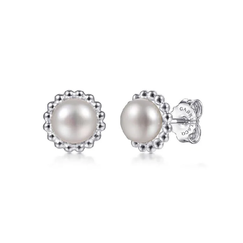 925 Sterling Silver Bujukan Pearl Stud Earrings