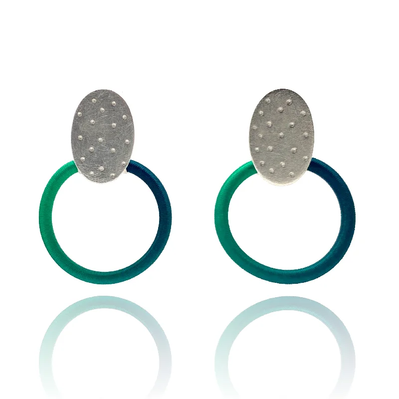 Textured Blue Stud Earrings