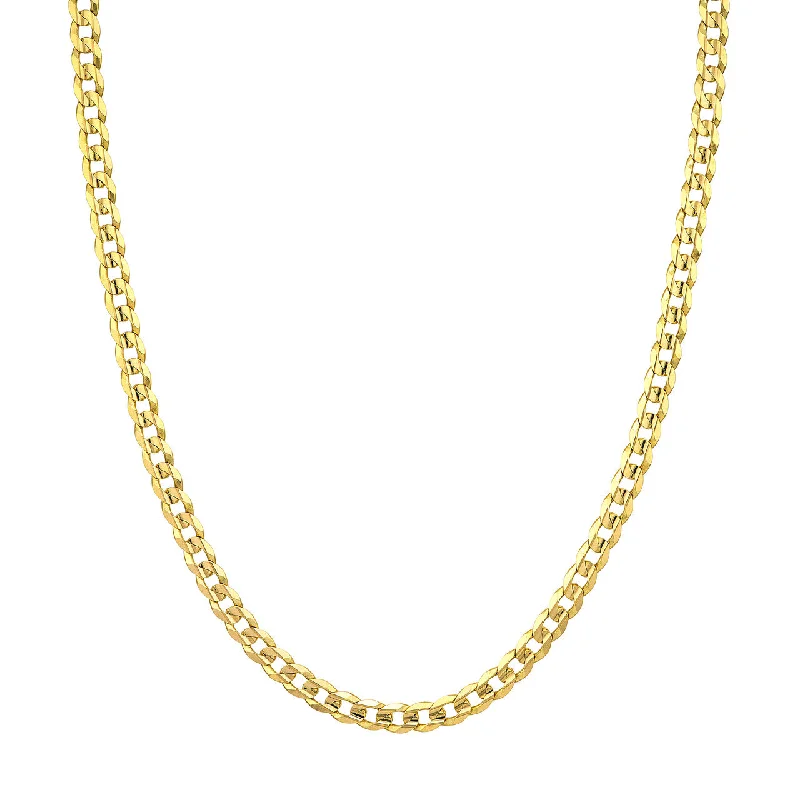 10K Yellow Gold 22" Concave Cuban Curb Chain