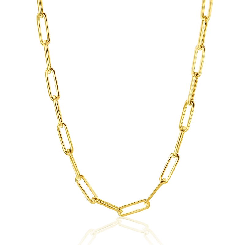 10K Yellow Gold Light Paper Clip Chain Necklace