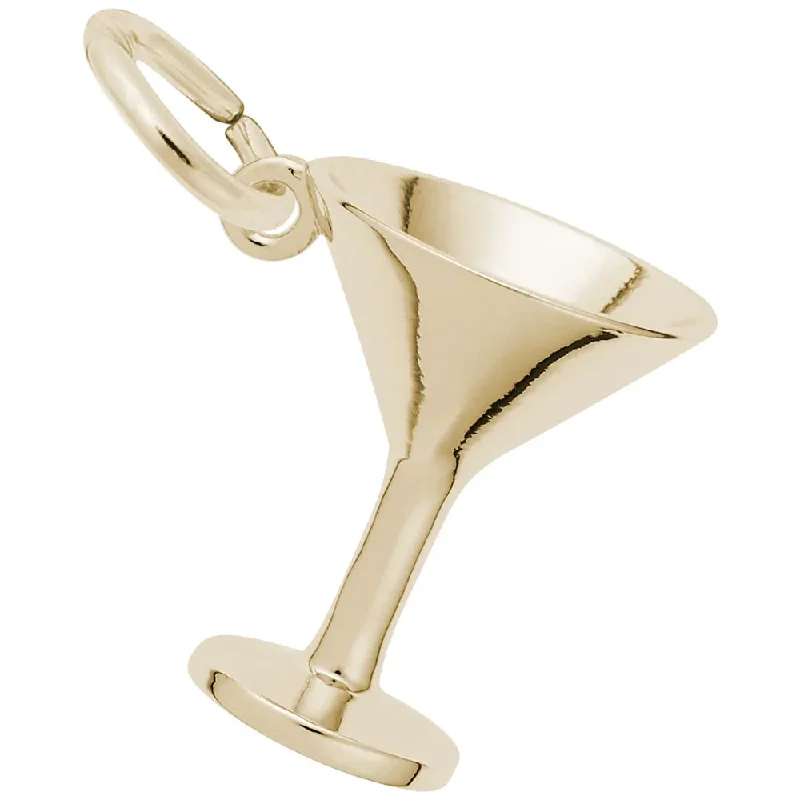 10K Yellow Gold Martini Glass Charm