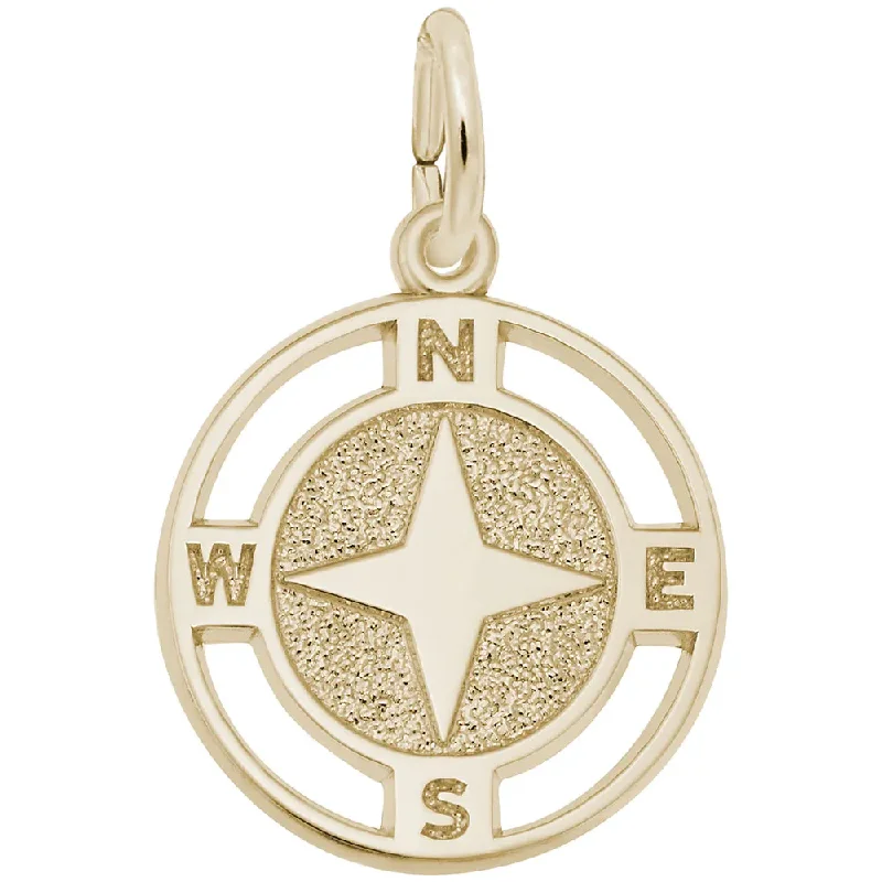 10K Yellow Gold Nautical Compass Charm