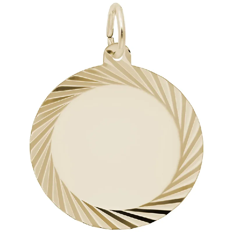 10K Yellow Gold Round Disc Charm