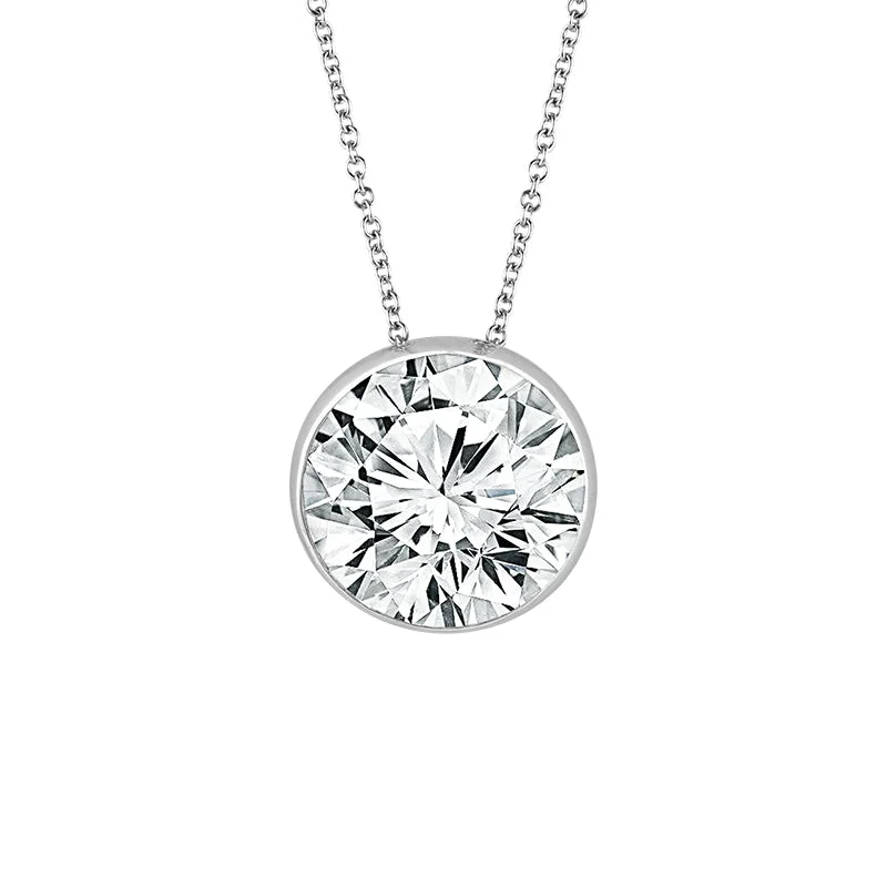 14K White Gold 1/2ct Lab Grown Round Diamond SkySet Necklace