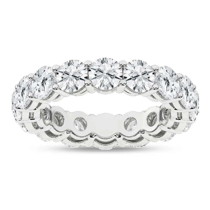 14K White Gold Lab Grown 5.28ctw Round Diamond Eternity Band