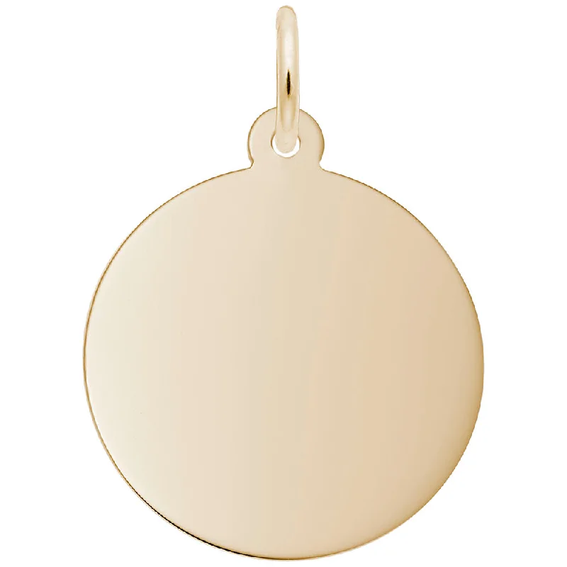 14K Yellow Gold Medium Round Disc Charm