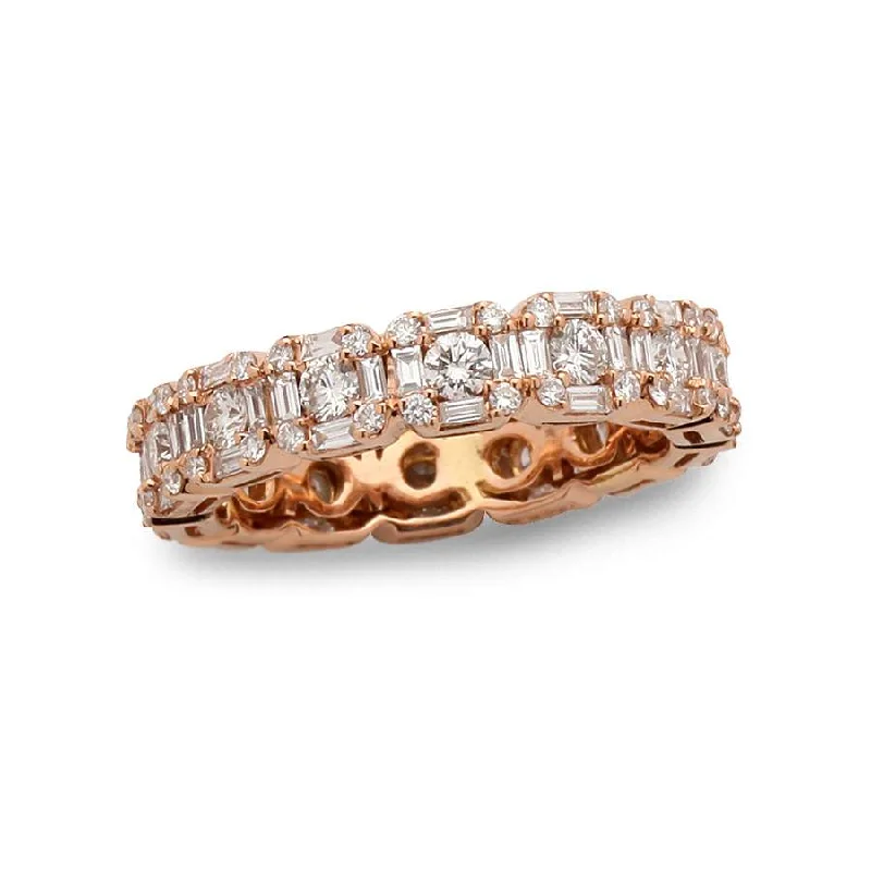 18KT ROSE GOLD  DIAMOND WEDING BAND.