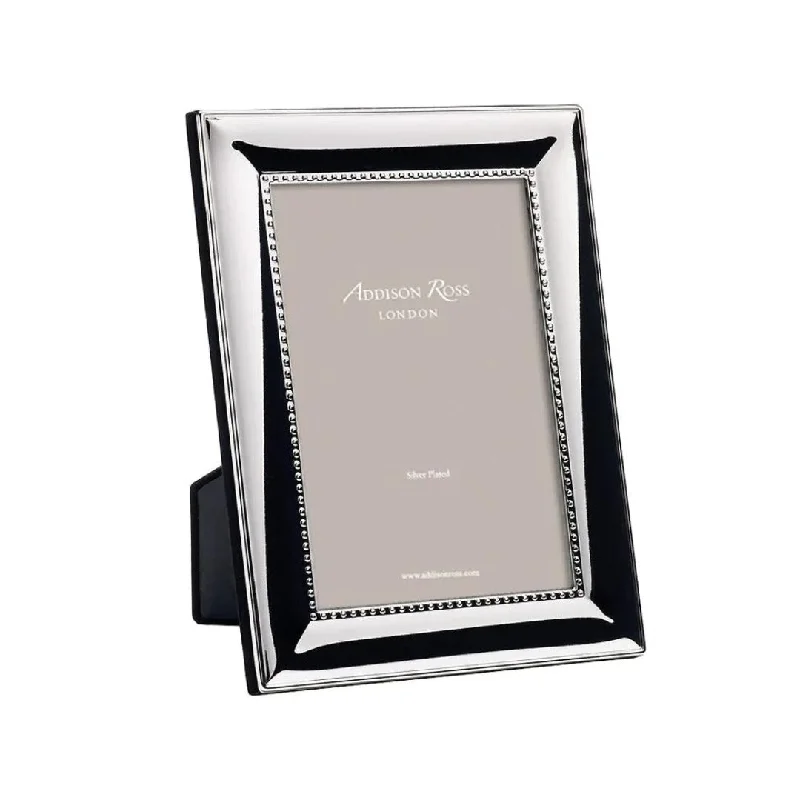 4x6 Beaded Silver Plated Picture Frame