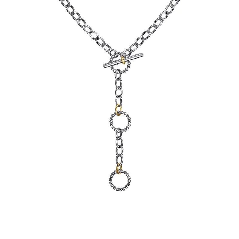 925 Sterling Silver and 14K Yellow Gold Bujukan Link Necklace