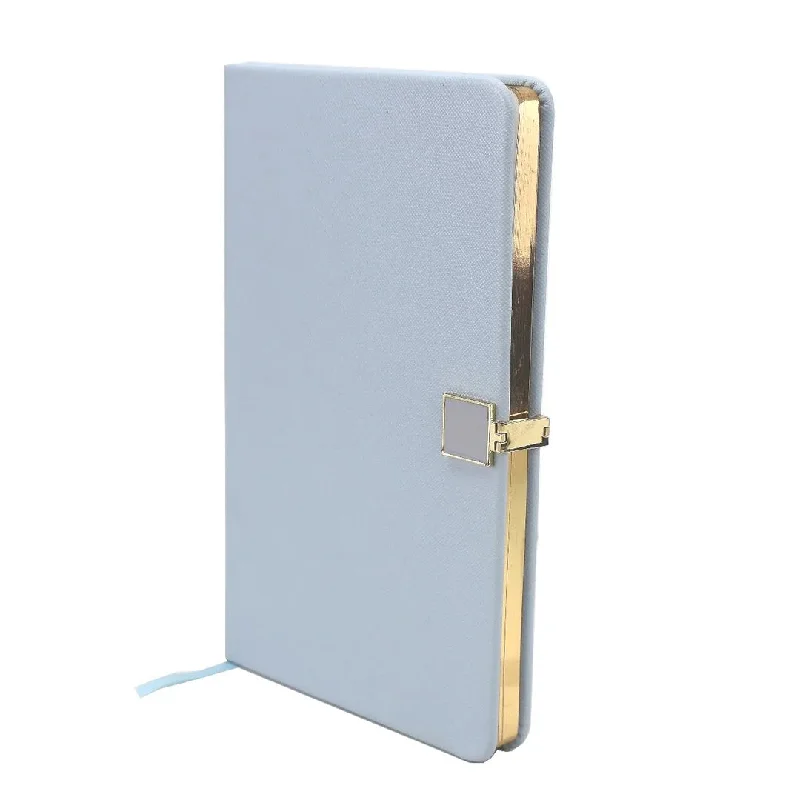 Blue Faux Leather & Gold Edge Notebook