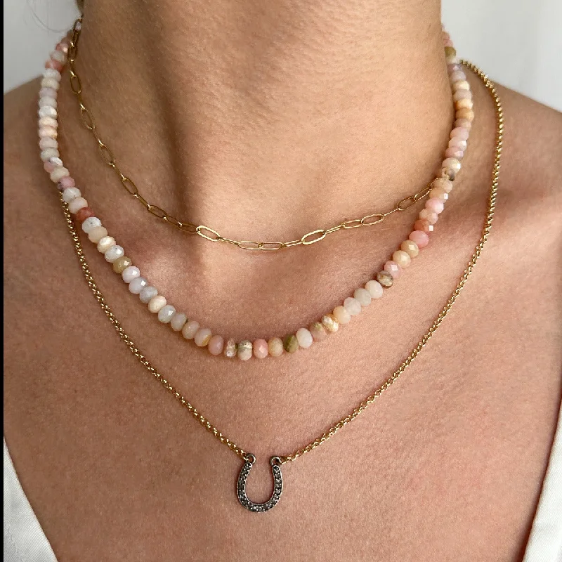 Petite Blush Opal Gemstone Necklace