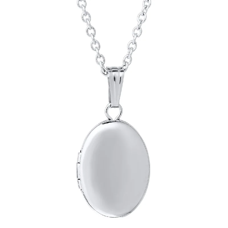 Child Sterling Silver Oval Locket Necklace