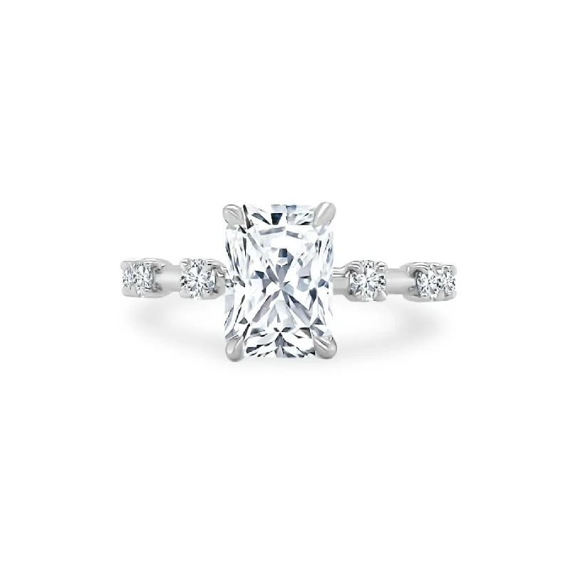 Radiant Cut Solitaire on Diamond Bar Band