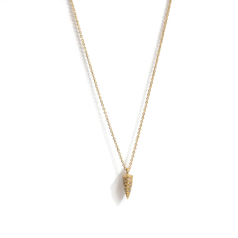 tiny pavé tusk necklace