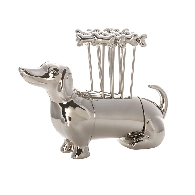 Dachshund Cocktail Pick Holder Set