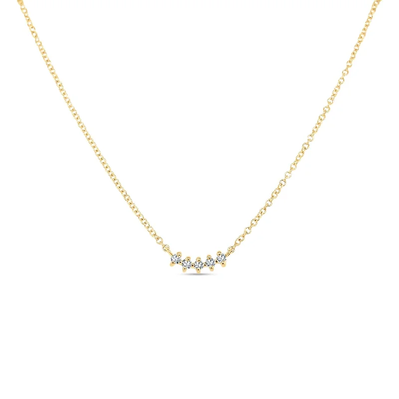 Dainty Diamond Curve Necklace