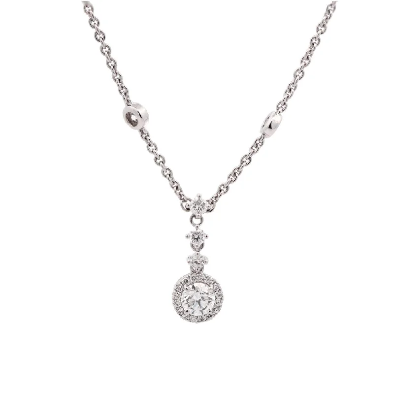 DIAMOND HALO DANGLE PENDANT