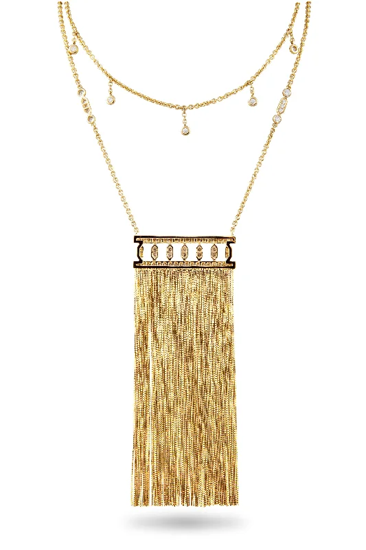 DIAMOND TASSEL DOUBLE NECKLACE