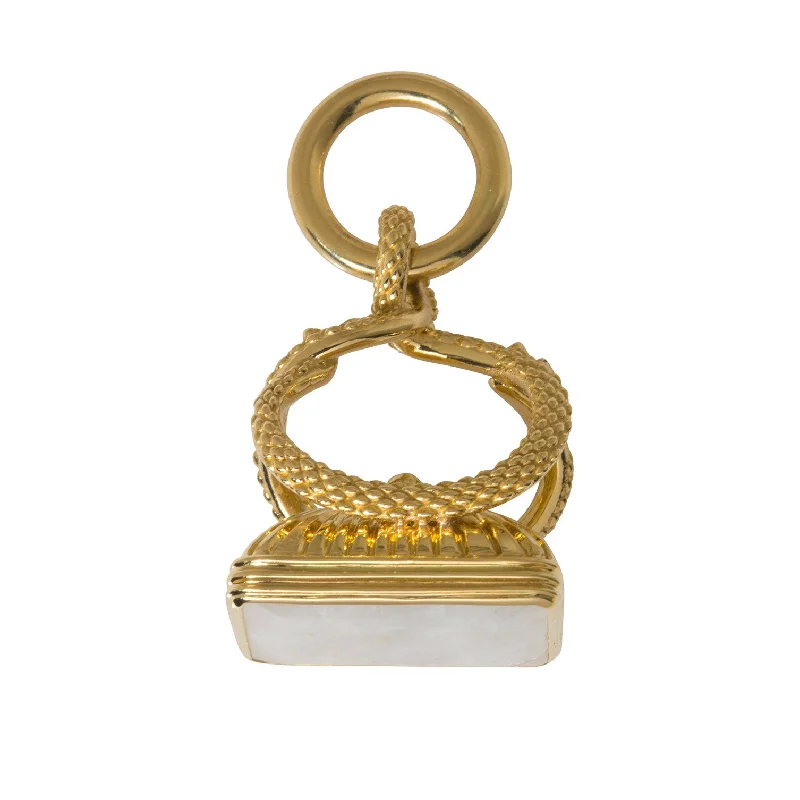 Dudley VanDyke Moonstone 14K Gold Snake Fob