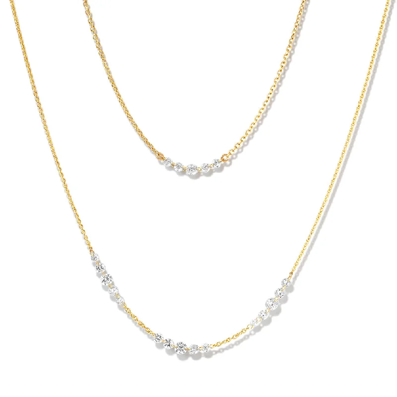 floating diamond line necklace