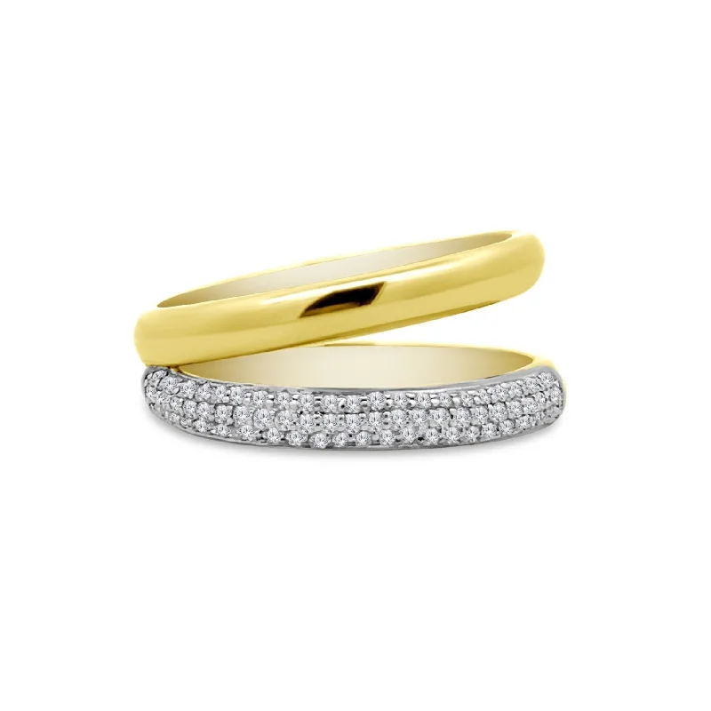 Gold & Pave Split Band