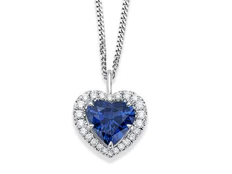 HEART SAPPHIRE DIAMOND PENDANT