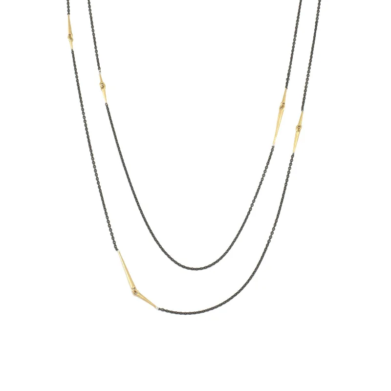 long mirrored points necklace