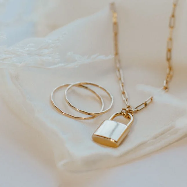 Newport Gold Filled Lock Necklace