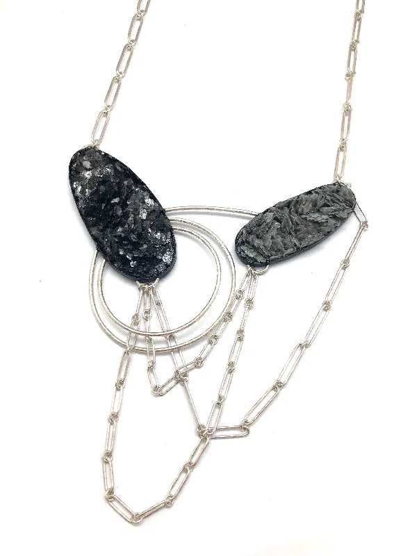 Ovals and Mica Collar Necklace