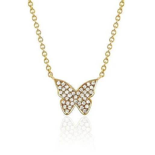 Pave Butterfly Necklace