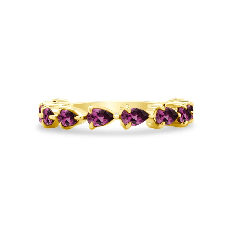 Petite Rhodolite Garnet Chasing Pear