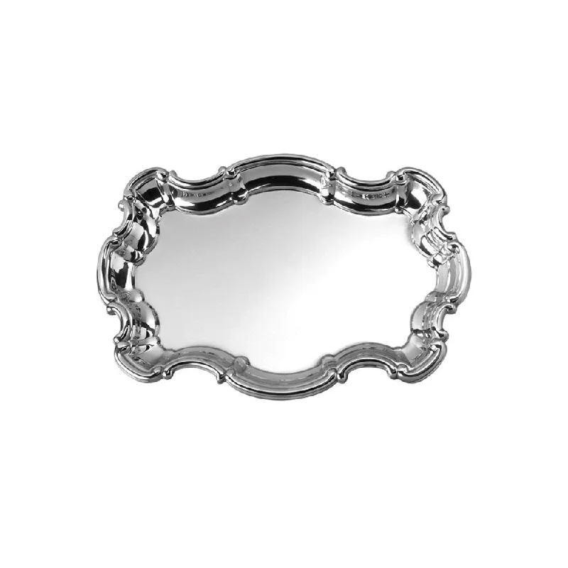 Pewter Chippendale Tray with Engraved Wedding Invitation