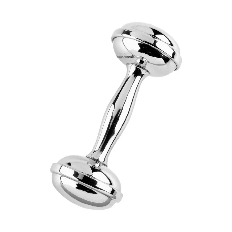 Pewter Dumbbell Baby Rattle