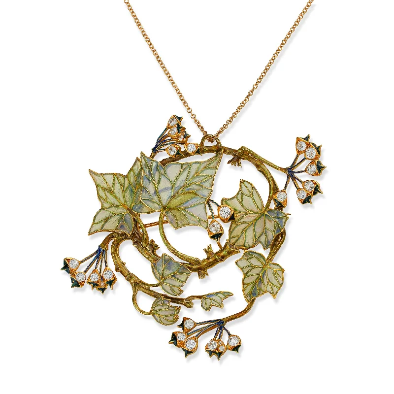 René Lalique "Ivy" Pendant Brooch/Necklace