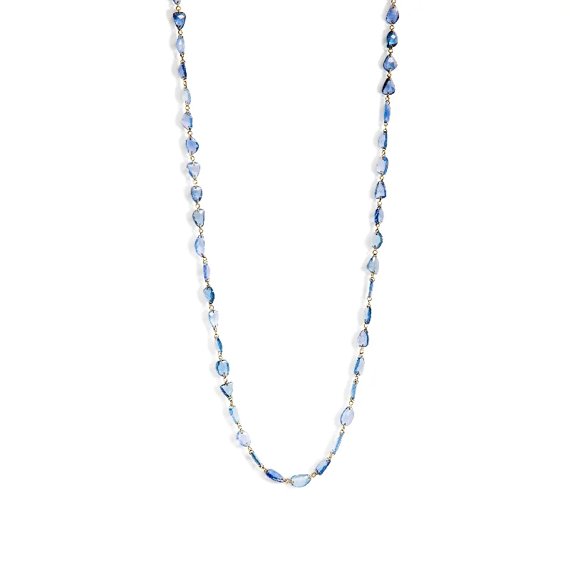 rose-cut blue sapphire necklace