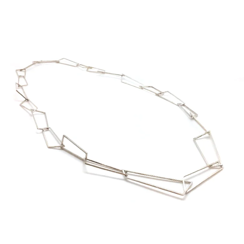 Silver Geometric Link Necklace