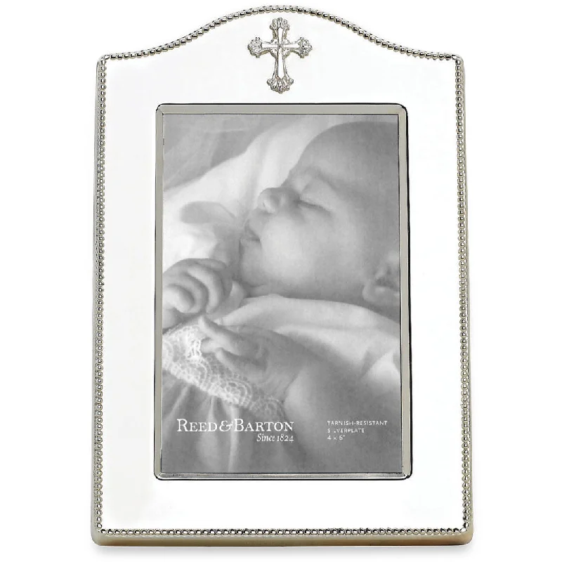 Silver Plated Abbey Cross Picture Frame 4x6