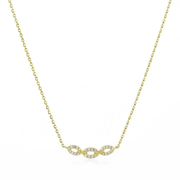 Small Diamond Chain Link Necklace