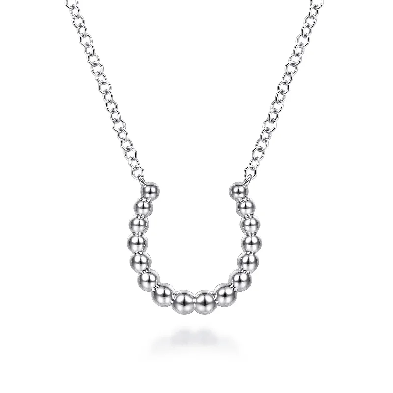 925 Sterling Silver Bujukan Bead Horseshoe Necklace