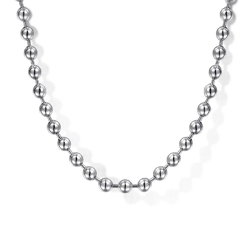 22 Inch 925 Sterling Silver 3mm Hollow Ball Chain Necklace